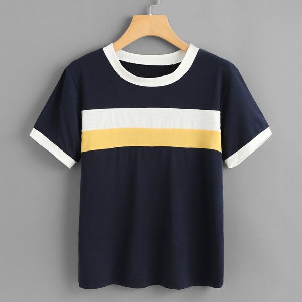 

Color Block Ringer Tee, Multicolor