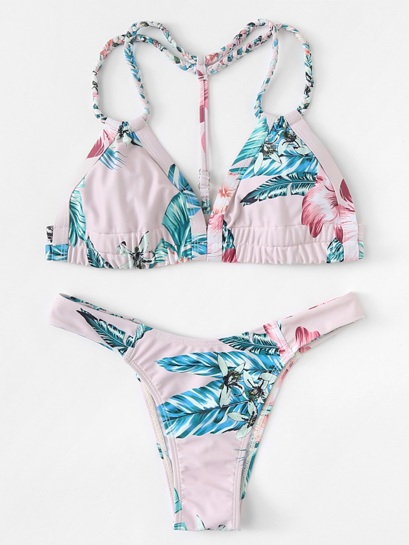 

Tropical Print Bikini Set, Multicolor
