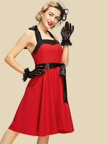 SHEIN Đầm Knot Nhiều màu cổ điển - Nhiều màu - Xem 3