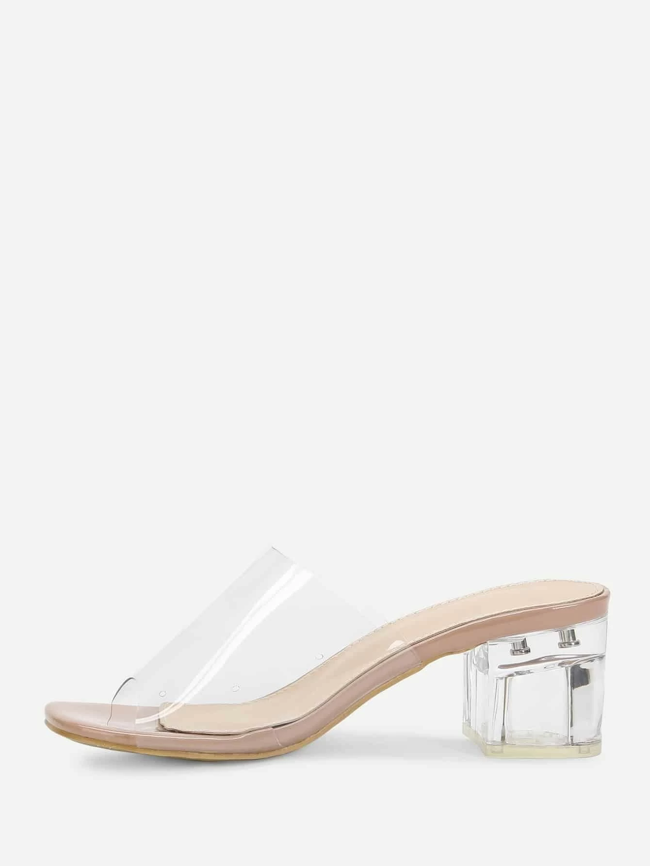 clear mule heels
