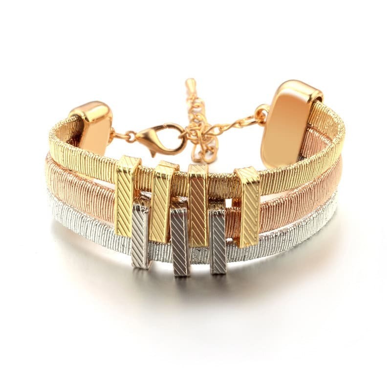 

Color Block Layered Bracelet 1pc, Multicolor