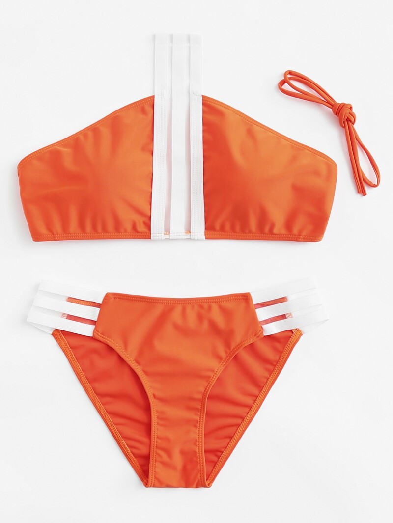 

Bow Tie Halter Bikini Set, Orange