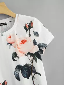 EMERY ROSE Camiseta con estampado de flor - Multicolor - Ver 3