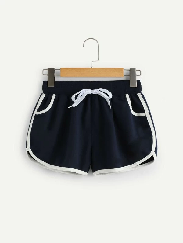 drawstring waist ringer shorts