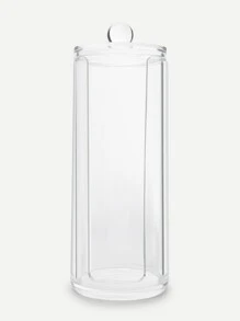 Clear Makeup Brush Holder Box - White - View 1