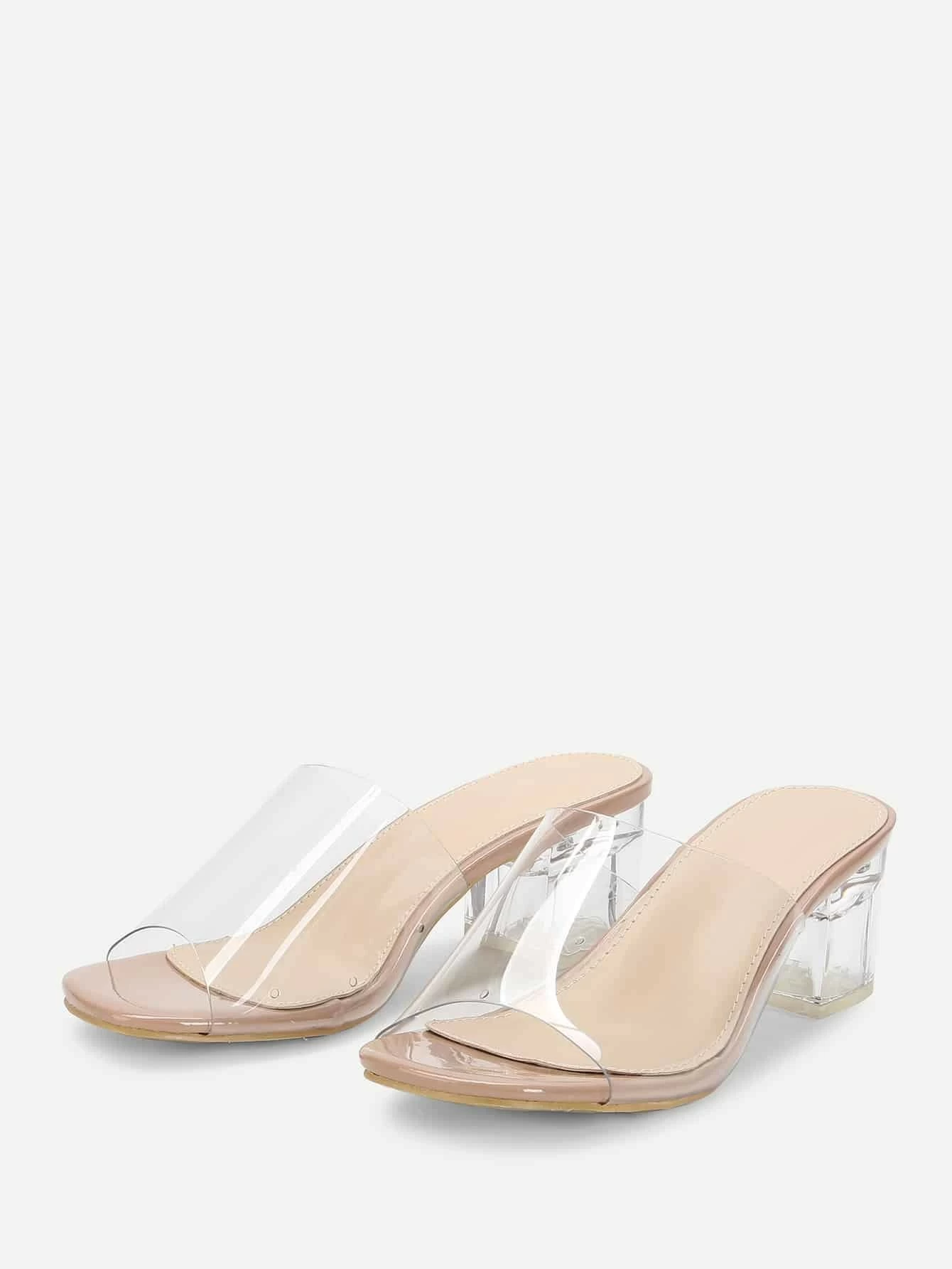 clear chunky mules
