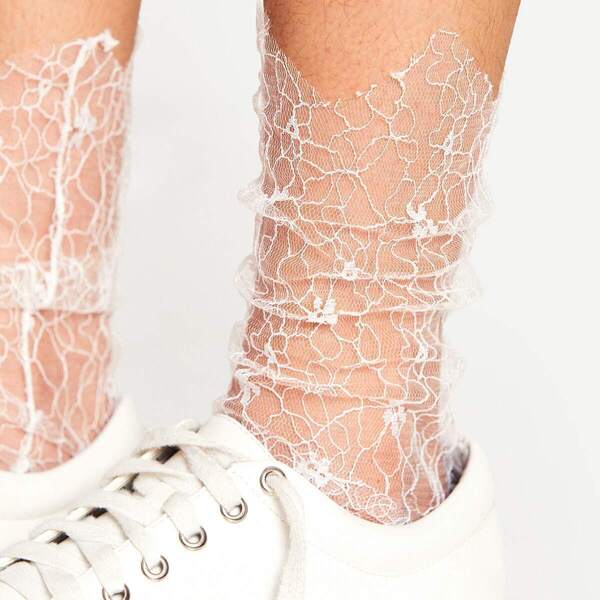 

Hollow Design Slouch Lace Ankle Socks