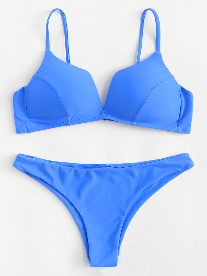 

Adjustable Straps Bikini Set, Blue