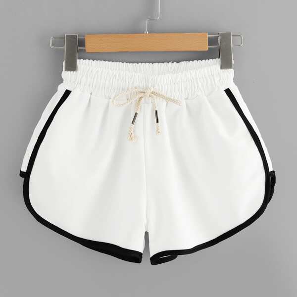 

Drawstring Waist Ringer Shorts