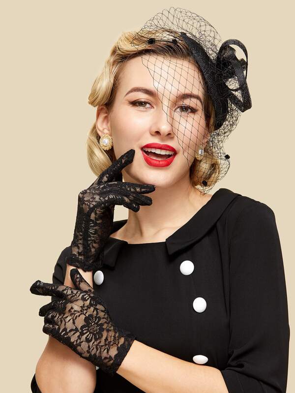 Embroidered Lace Gloves SHEIN USA