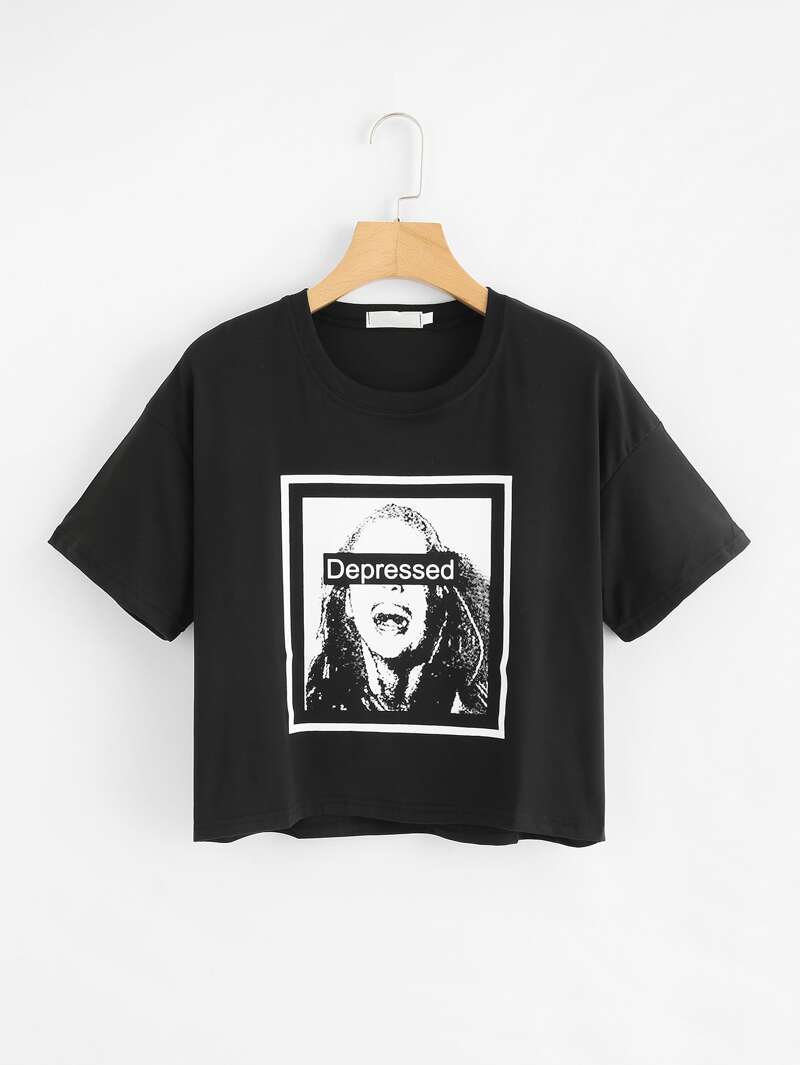 

Figure Print Tee, Black