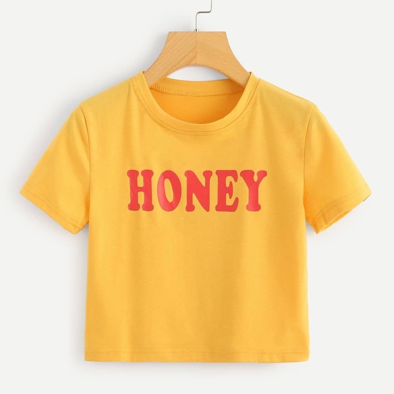 

Letter Print Tee, Yellow