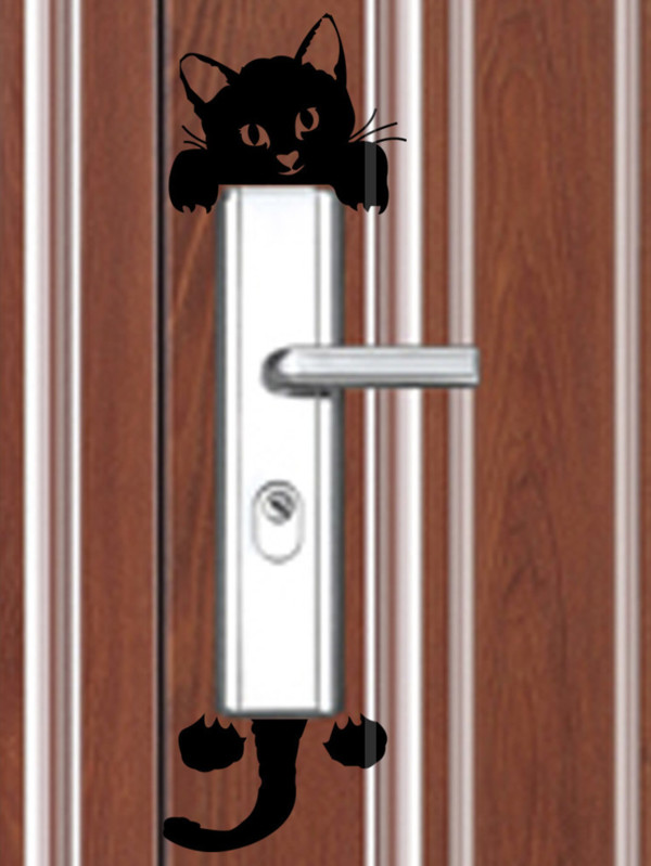 Is That The New Black Lovely Cat Light Switch Sticker For DIY Home
