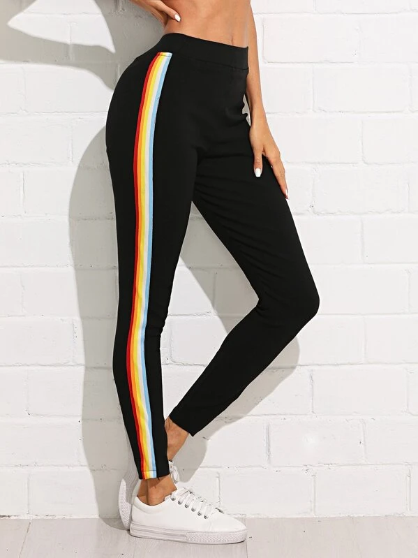 jeans with rainbow stripe