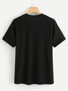 SHEIN Graphic Print Tee - Black - View 4