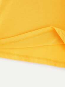 Letter Graphic Crop Tee - Yellow - View 4