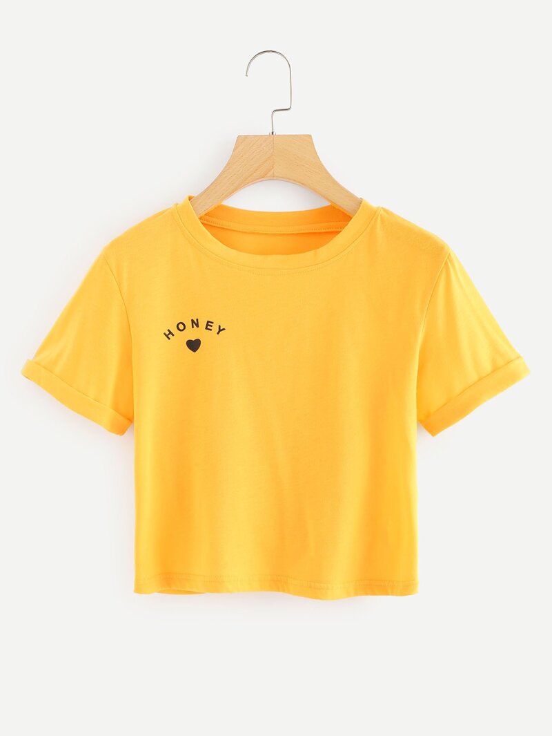

Letter Print Tee, Yellow