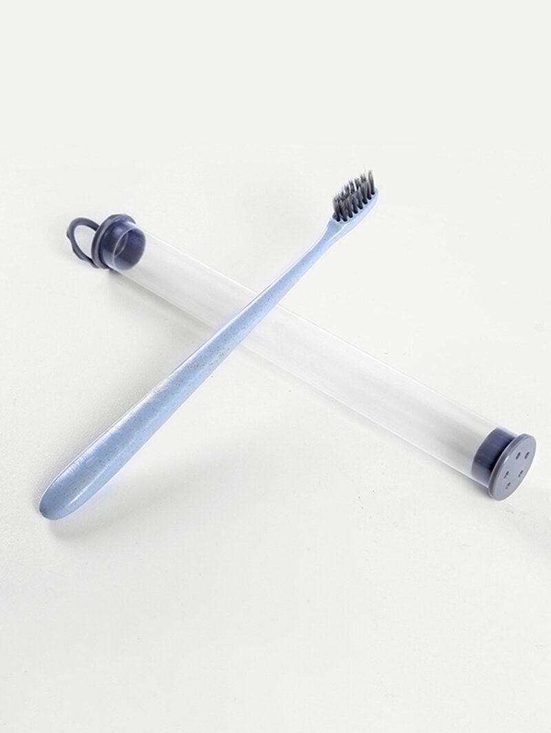 

Toothbrush 1pc With Tube Storage Container, Blue