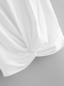 SHEIN Unity Solid Twist-Front Cropped Tee