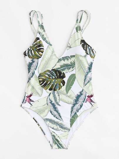 Costume da bagno tropicale con stampa a goccia