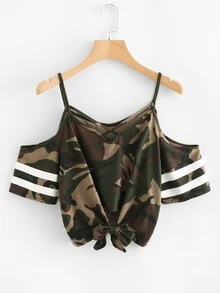 Áo thun Vai lạnh Sọc Nhiều màu Casual - Nhiều màu - Xem 1