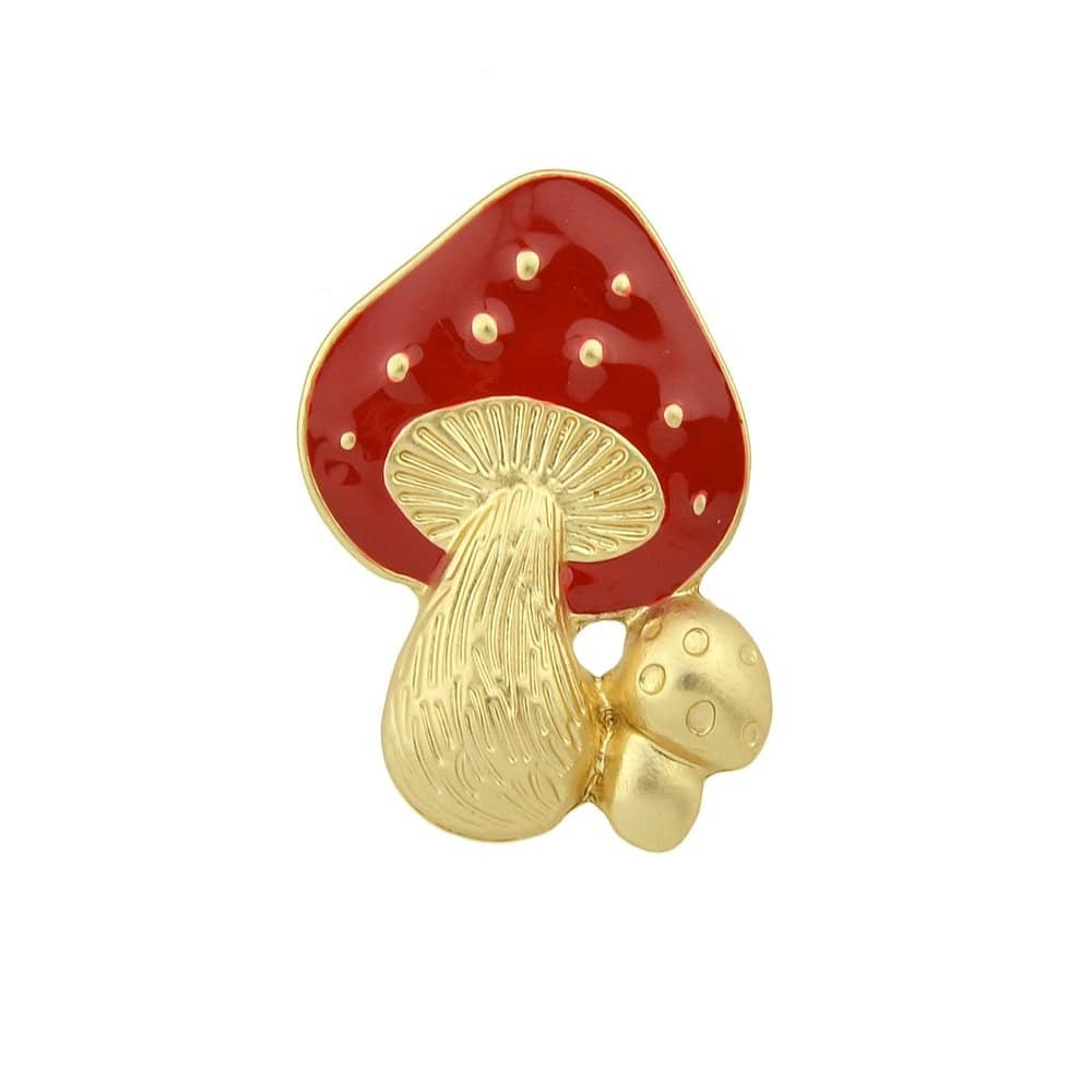 

Red Mushroom Brooch, Multicolor