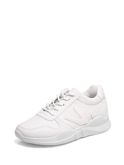 Patch Panel Lace Up Trainers pictures