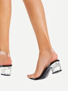 3 inch clear block heels