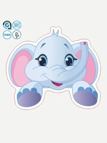 Tecknad elefant med strömbrytarknapp, söt väggdekal med strömbrytare för heminredning, klistermärken, väggdekal, vinyldekal för heminredning, vårdekorationer, fräscha upp ditt hem, rama dekorationsklistermärken - Multifärgad - Visa 4