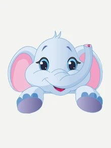Tecknad elefant med strömbrytarknapp, söt väggdekal med strömbrytare för heminredning, klistermärken, väggdekal, vinyldekal för heminredning, vårdekorationer, fräscha upp ditt hem, rama dekorationsklistermärken - Multifärgad - Visa 3