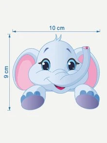Tecknad elefant med strömbrytarknapp, söt väggdekal med strömbrytare för heminredning, klistermärken, väggdekal, vinyldekal för heminredning, vårdekorationer, fräscha upp ditt hem, rama dekorationsklistermärken - Multifärgad - Visa 2