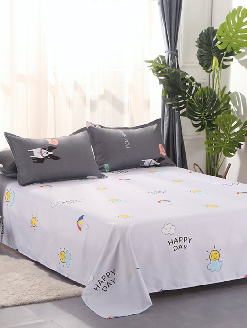 Cartoon Dog Print Duvet Cover Set