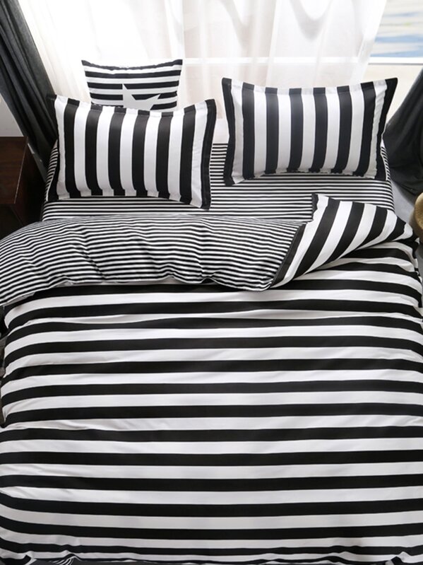 Modern Striped Duvet Cover Set - Black And White Striped Bedding Uk Modern Striped Duvet Cover Set - Black And White Striped Bedding Uk