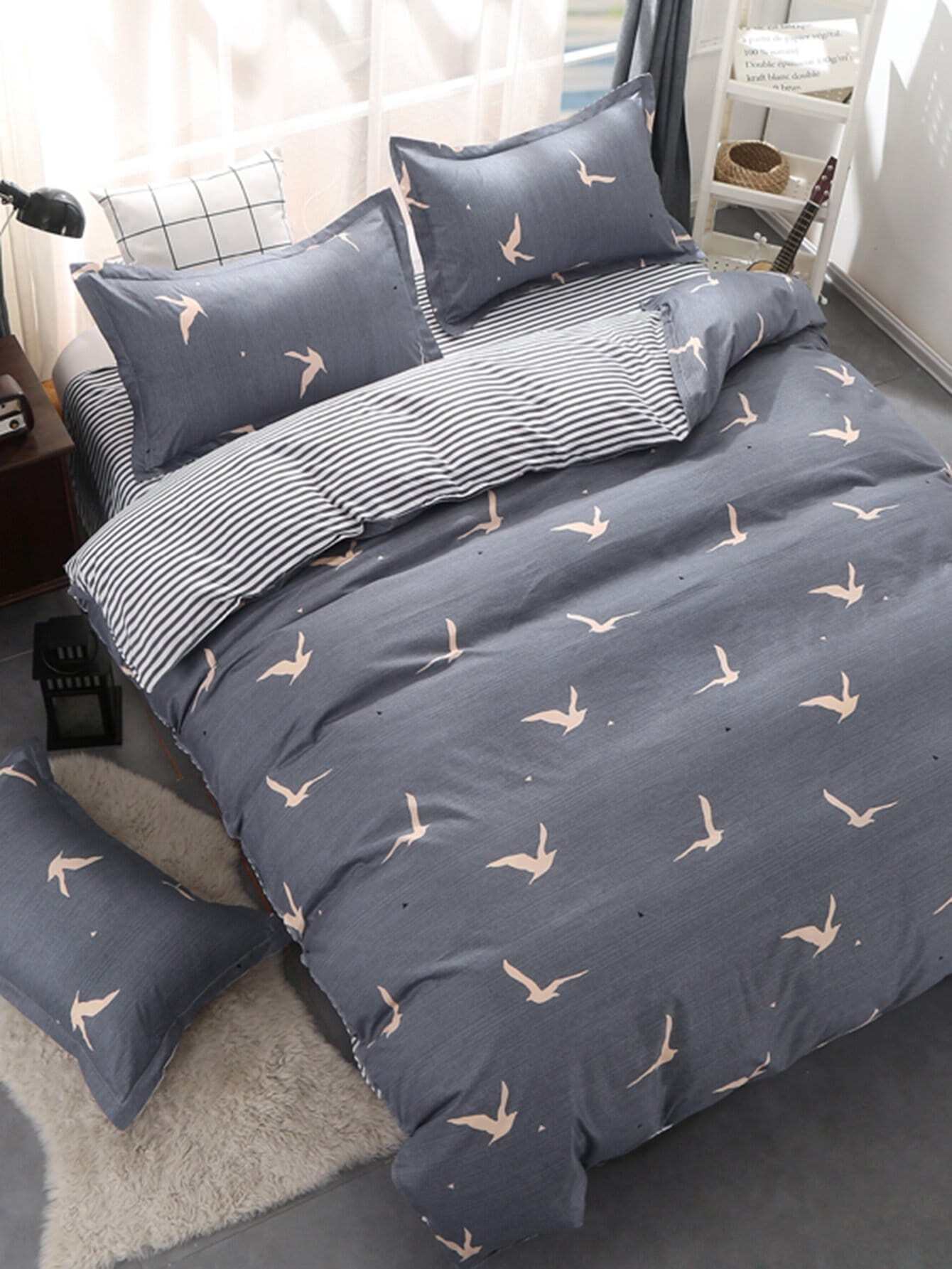 Bird Print Duvet Cover Set