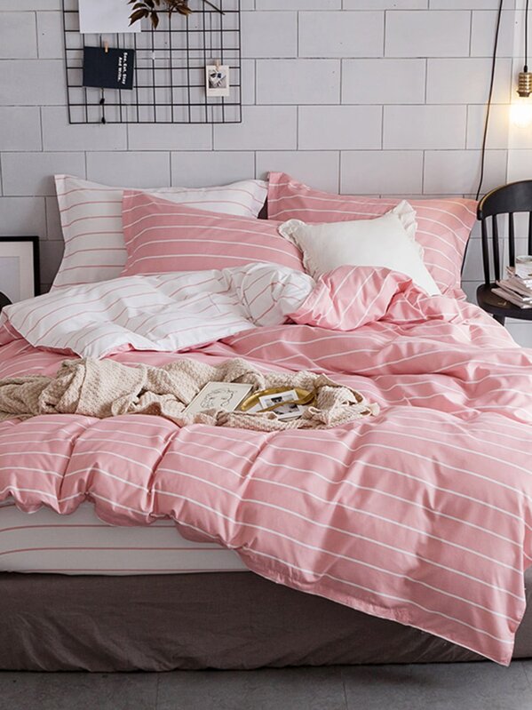 Pencil Striped Duvet Cover Set