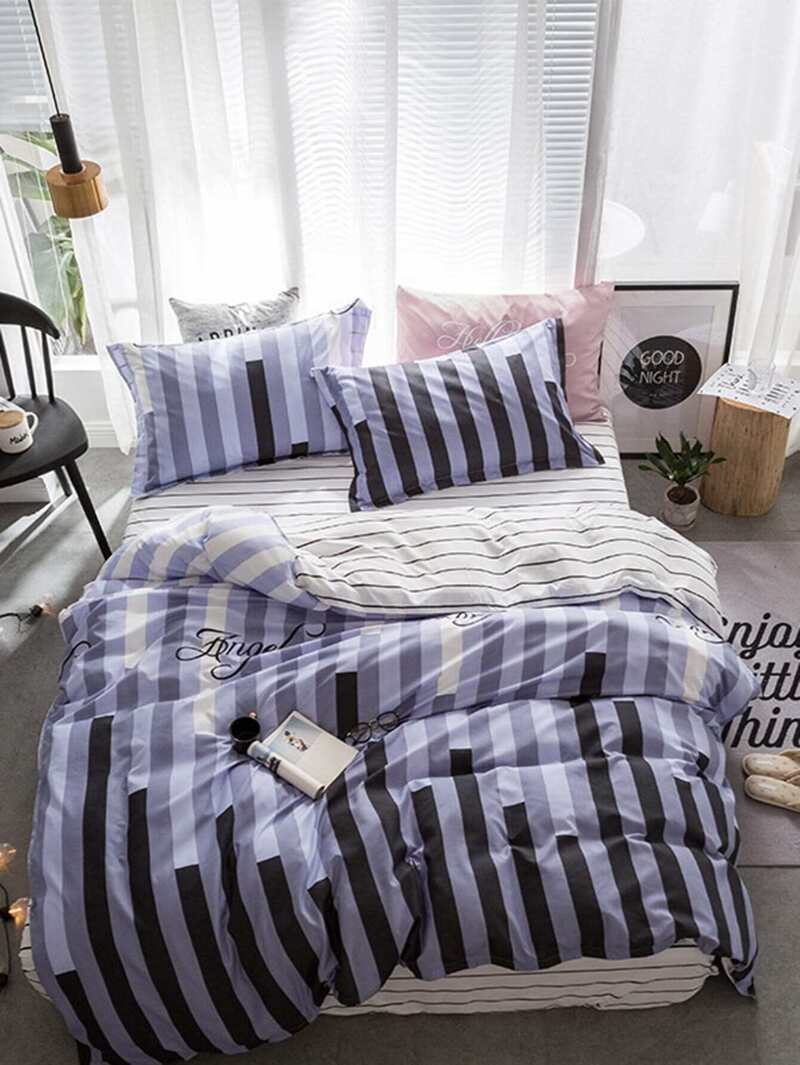 

Block Stripe Duvet Cover Set, Blue