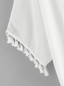 SHEIN Swim 夏日海滩流苏边开襟和服