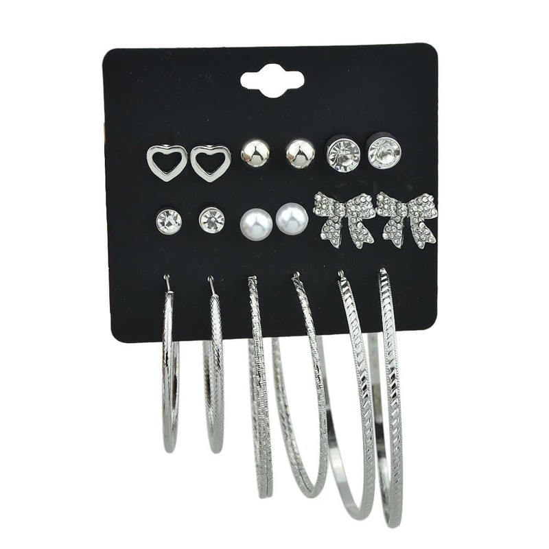

Silver Love Ring Earrings Set