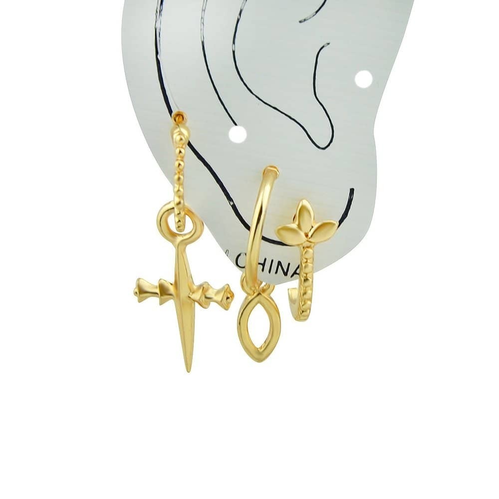 

Cross Stud Earrings, Gold