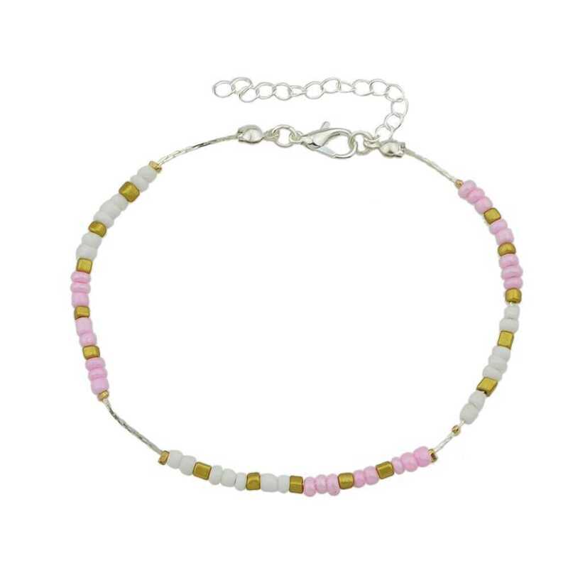 

Pink Beads Anklets, Multicolor