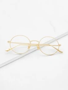 Clear Lens Round Glasses - Clear - View 1