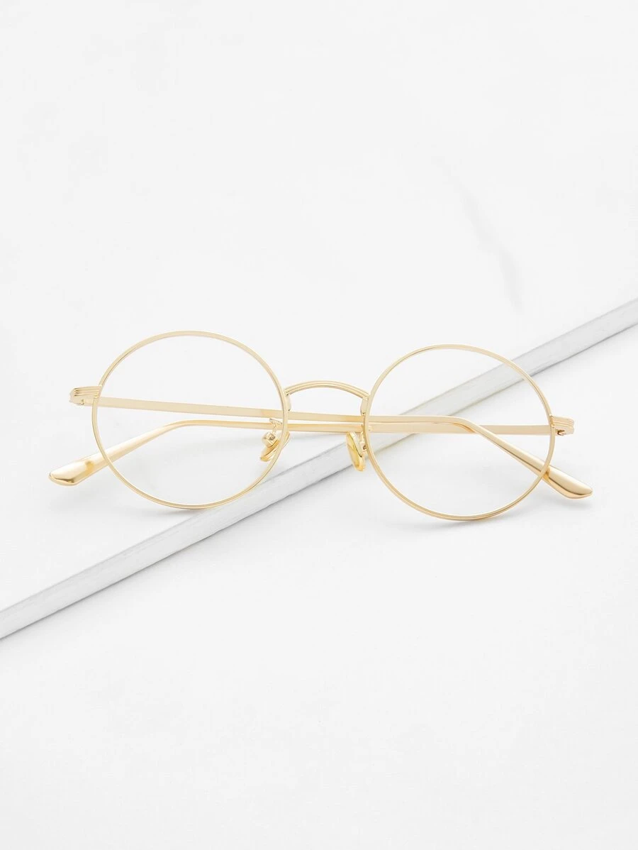 Clear Lens Round Glasses - Clear - View 1