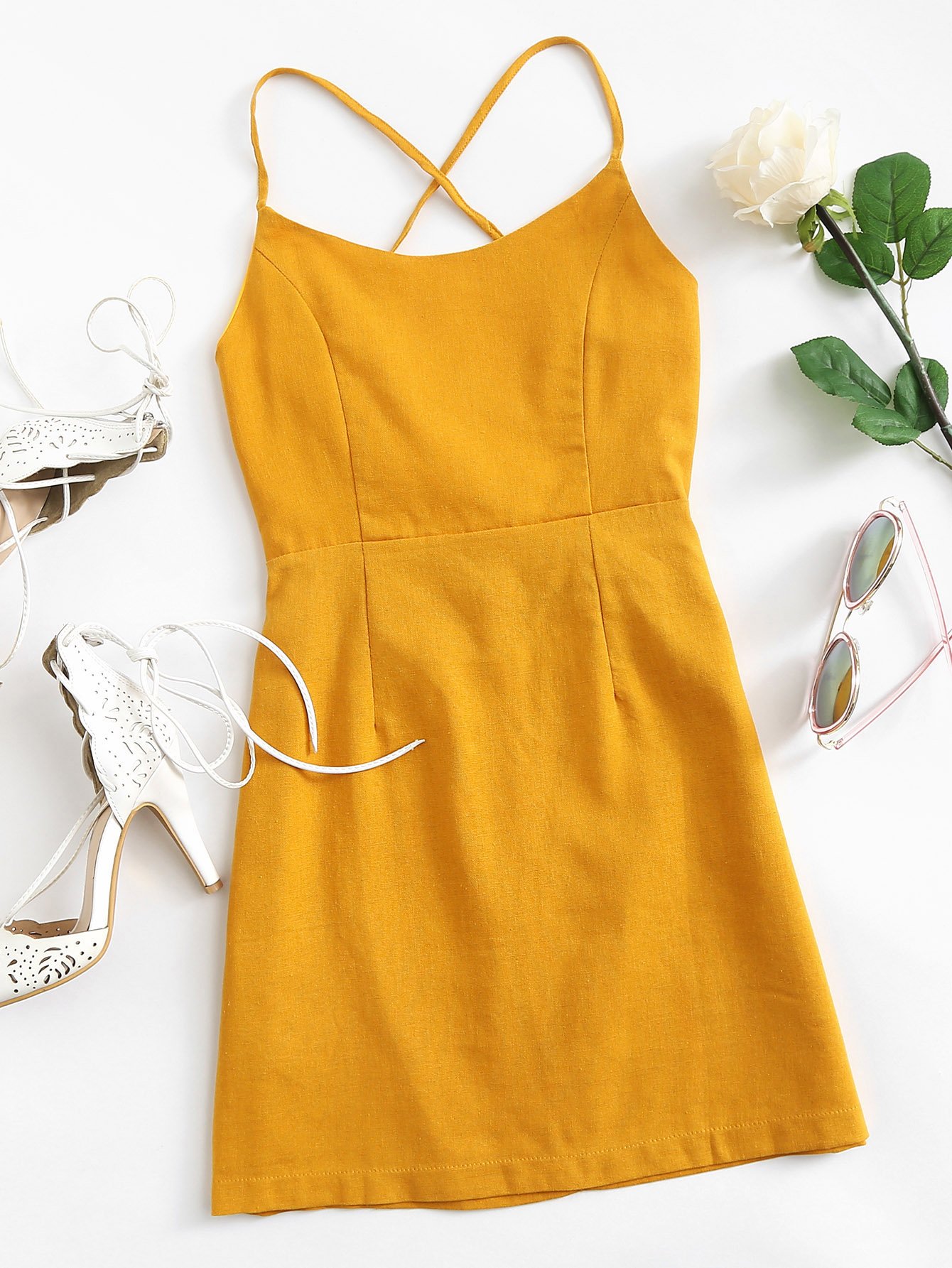 Cami Kleid mit Schnürung hinten