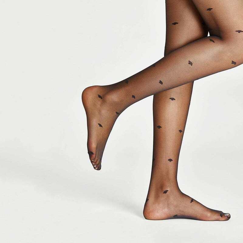 

Dot Mesh Tights, Black