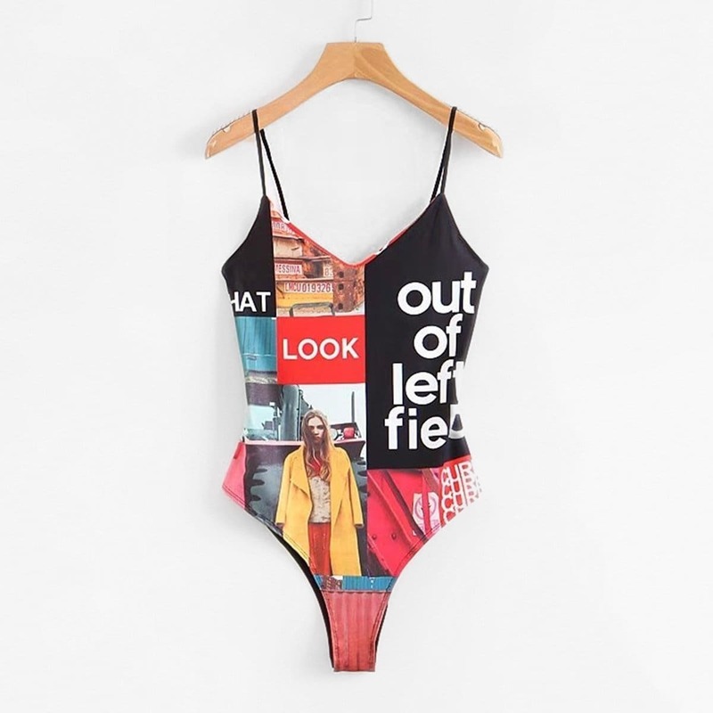 

All Over Printed Cami Bodysuit, Multicolor
