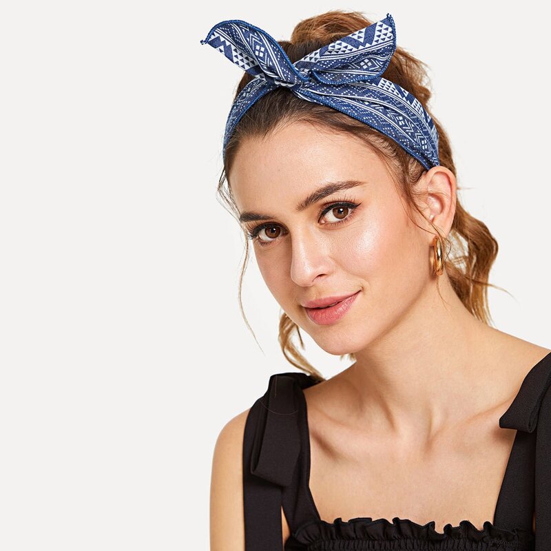 

Geometric Pattern Headband, Blue