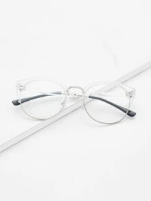 Clear Frame Glasses With Clear Lens - Clear - View 1