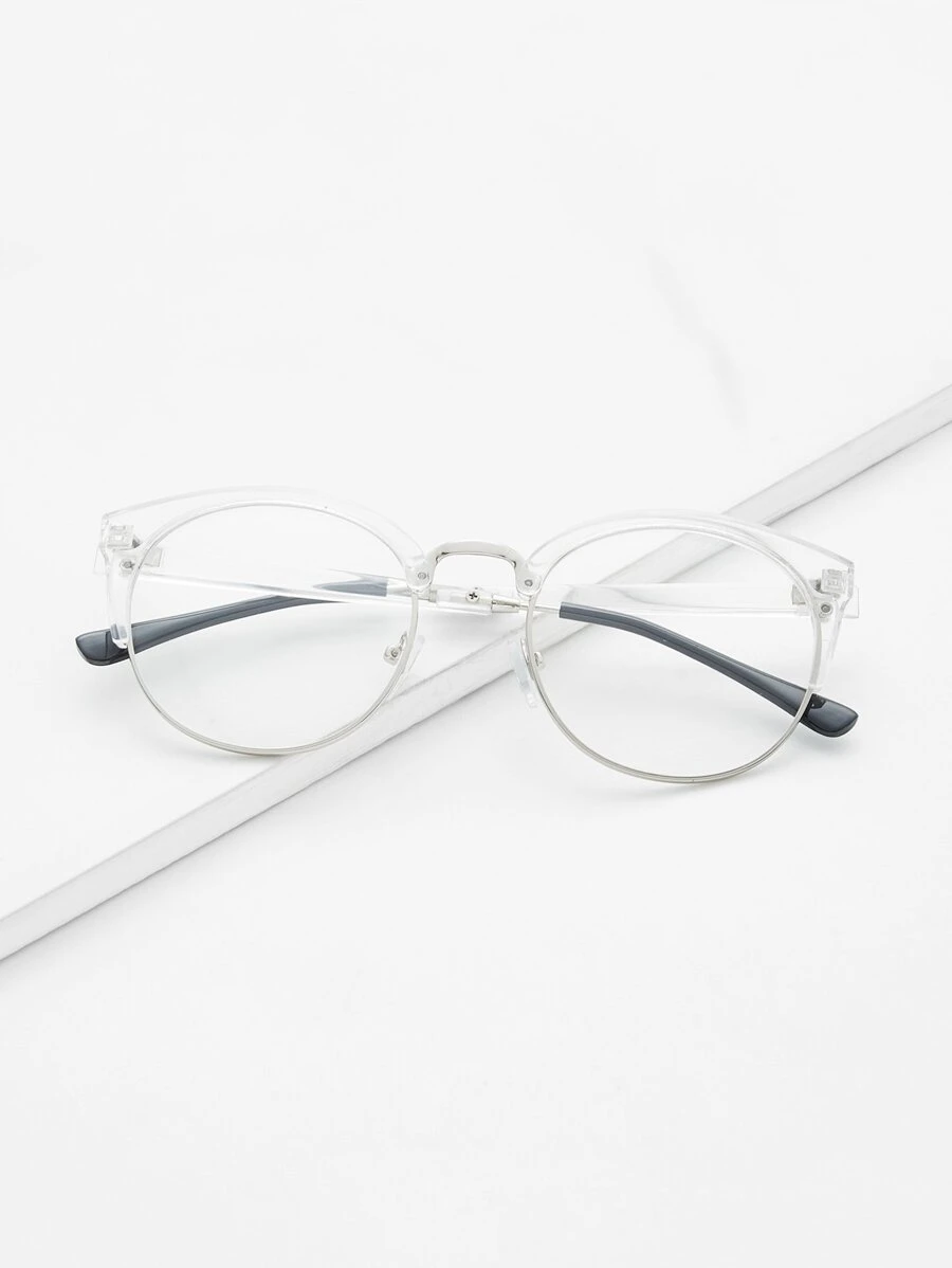 Clear Frame Glasses With Clear Lens - Clear - View 1