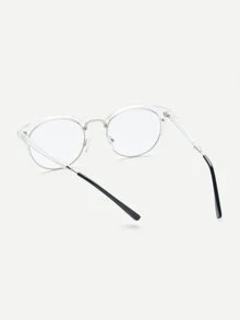 Clear Frame Glasses With Clear Lens - Clear - View 3