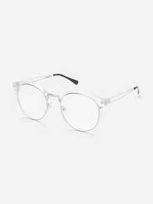 Clear Frame Glasses With Clear Lens - Clear - View 4